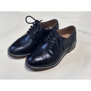 Johnson and Murphy Boys Kid SZ 8 Black Leather Dress Shoes Wedding Church Formal